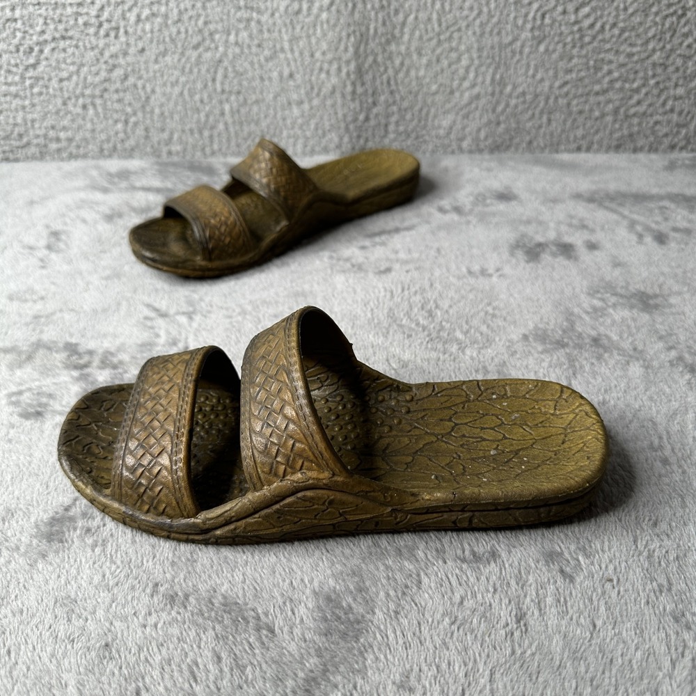 Pali Hawaii Jandal Slide Sandals Mens Size 6 Double Strap Rubber Comfort Beach